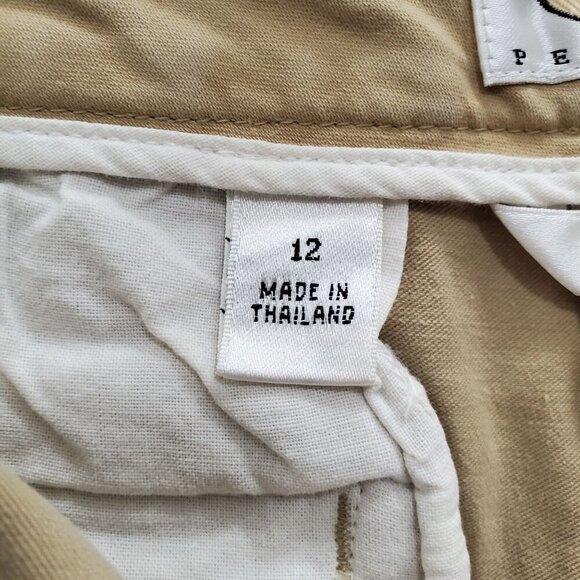 Talbots Petite Tan Stretch Cropped Leg Flat Front Khaki Uniform Pants Size 12 - Picture 5 of 8
